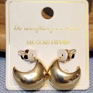 🛍3 For $18🛍Do everything in love 14K Gold Dipped Crescent Hoop Earrings